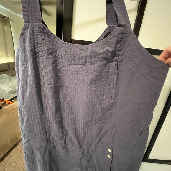 FLAX Vintage Organic Linen Like New Condition Denim Blue Dress Size L - Picture 2 of 6